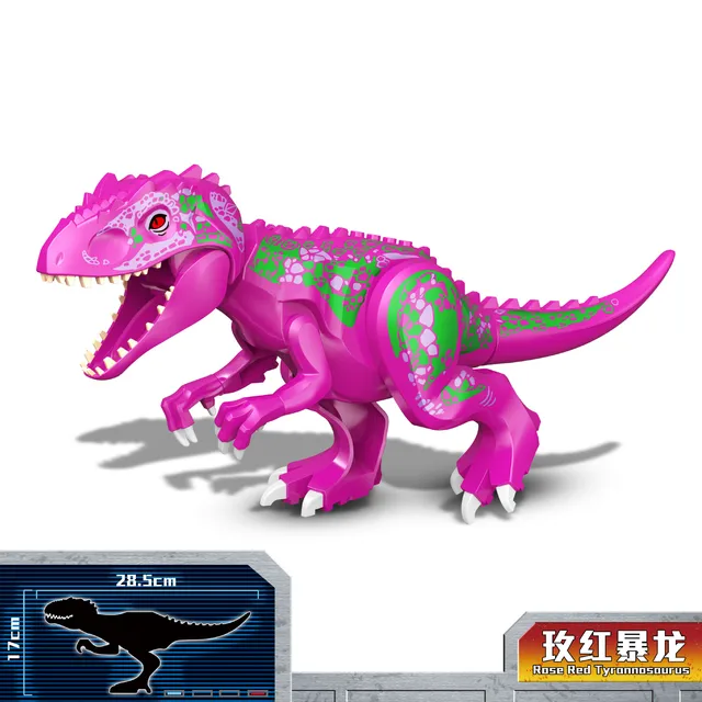 Dinosaur Jurassic Set World Park 3 Model Building Blocks White T Indominus Rex Dino Breakout 8pcs Mosasaurus Velociraptor Animal - 33060-43 no box