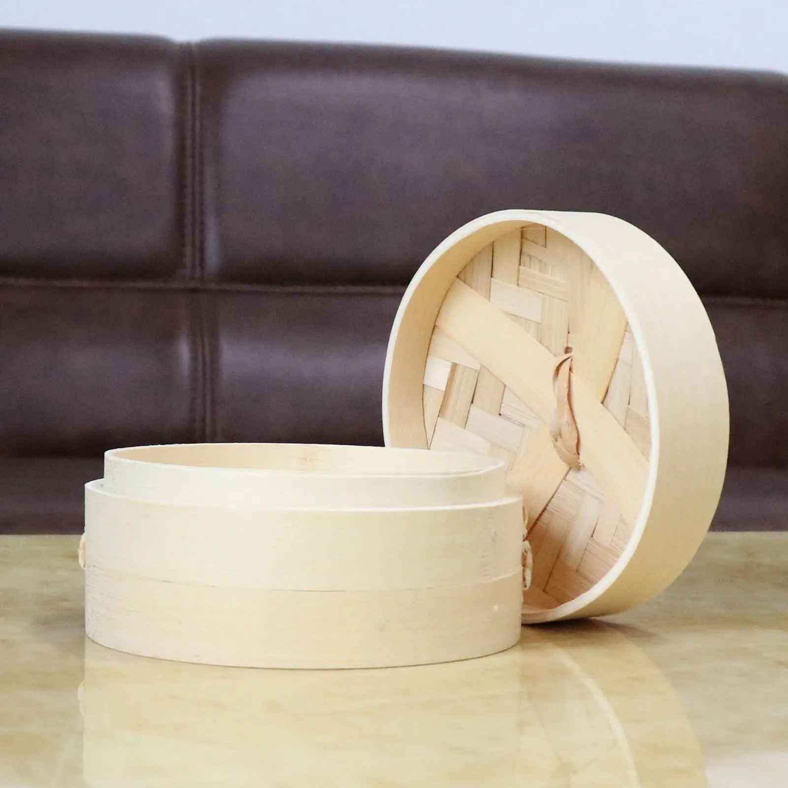 Single Tier Bamboo Steamer Vegetable Steam Pot for Cooking Sum, Buns