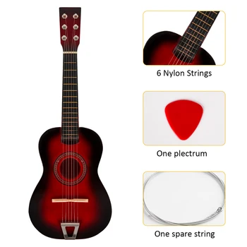 21 Inch Acoustic Guitar Classical Acoustic Guitar Small Size Portable Wooden Guitar for Children Beginner Adult Teen 3