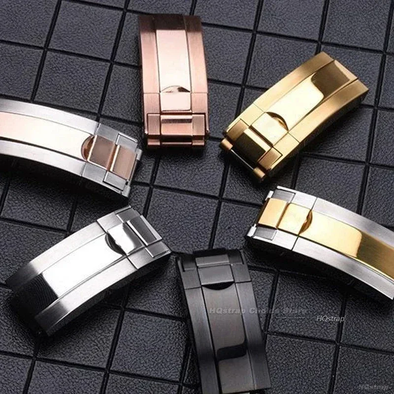 Watch Buckle 9x9mm Stainless Steel Watch Clasp For Rolex DAYTONA SUBMARINER Fine-tuning Pull Button Watch Band Buckle For GMT Yacht-Master