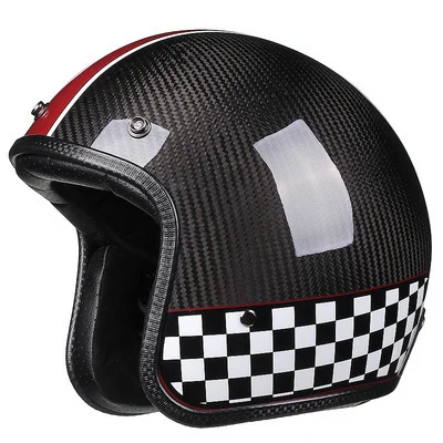 

Chopper Biker Free gift Motocross Helmets Vintage New Japanese Style 3/4 DOT approved Motorbike Helm Moto Bike carbonfiber