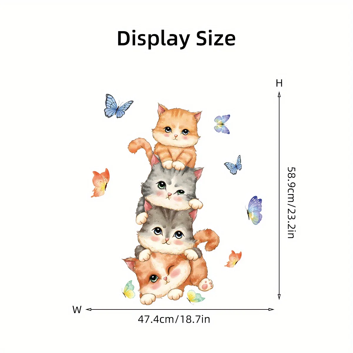 Wall Stickers 1PC Cartoon Cute Four Cats Wall Stickers Children's Room Decor Removable for Kids Room Living Door Decoration Wall Decals