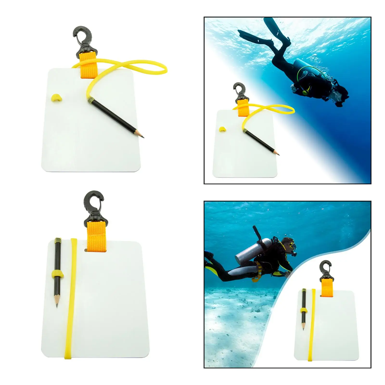 

Scuba Diving Write Slate with Clip and Pencil Underwater Communication Tools