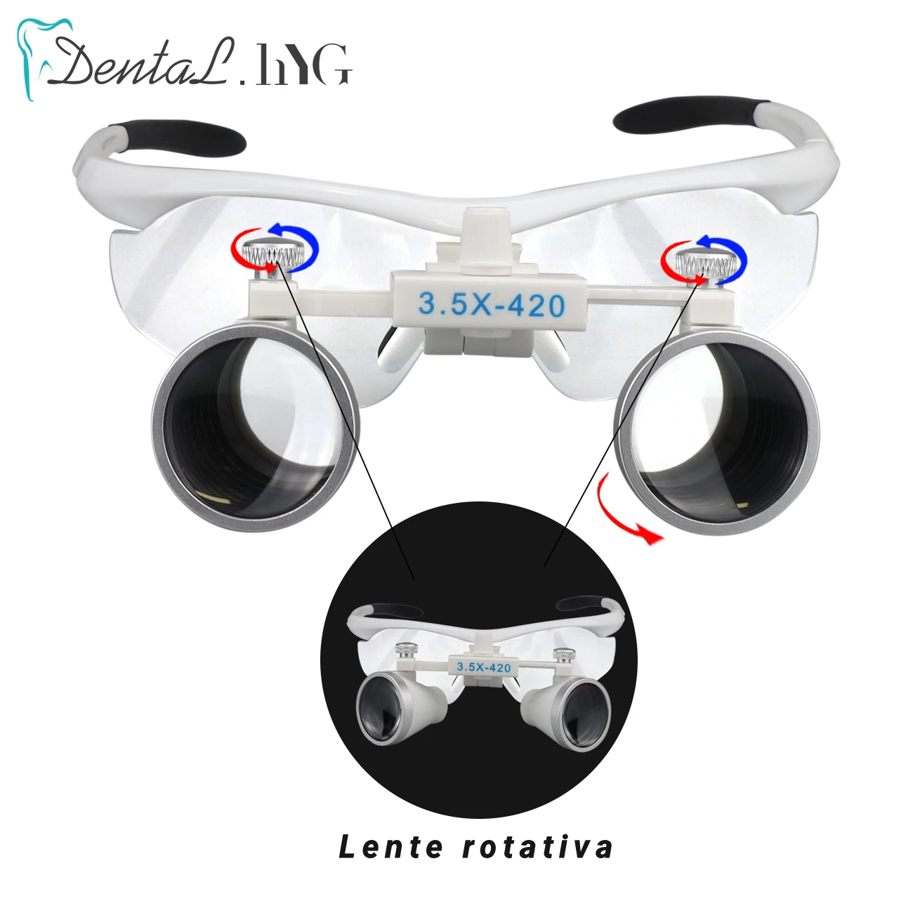 歯科用ルーペ拡大鏡lab医療倍率双眼2.5/3.5x420ヘッドライトランプ5w