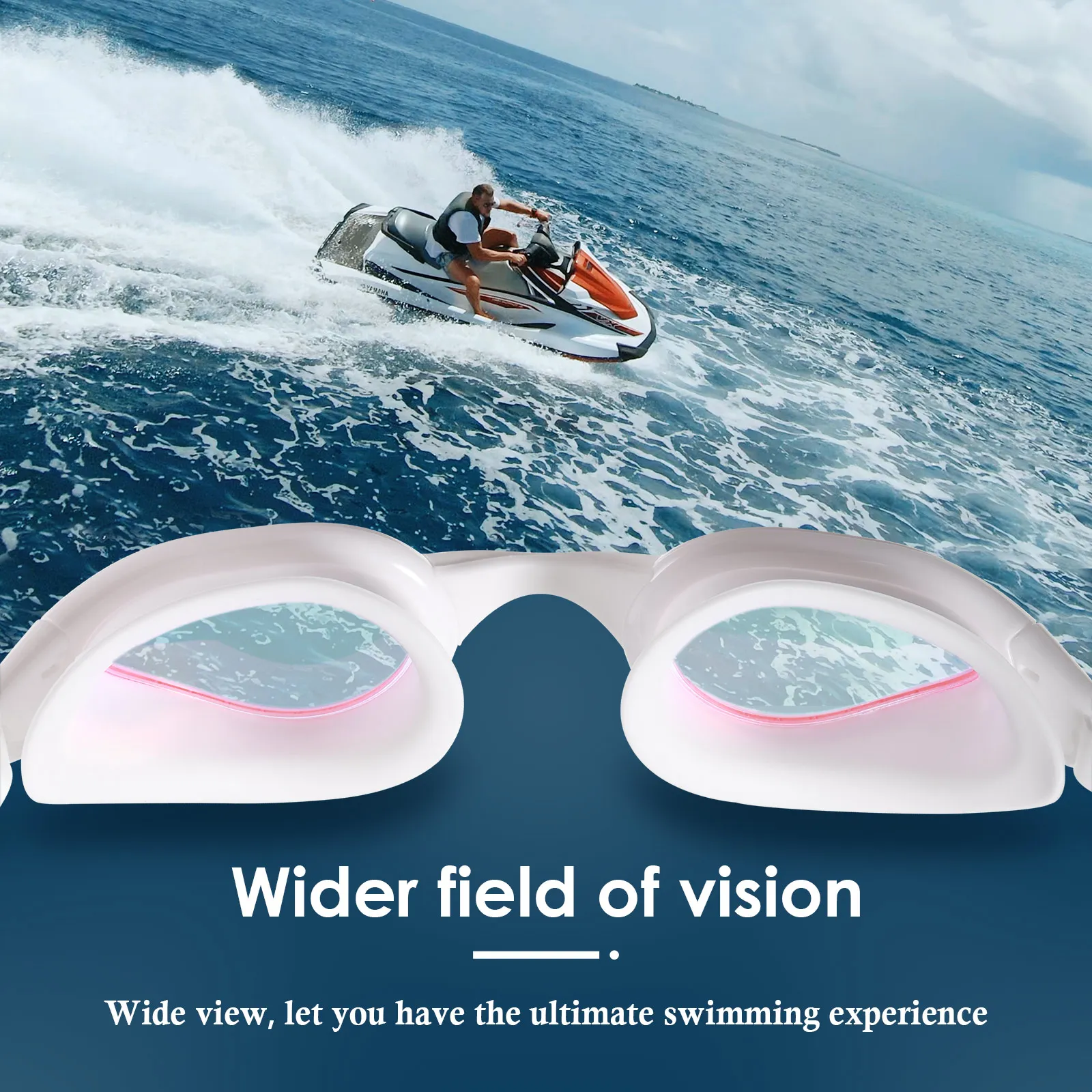 

Swimming Goggles Silicone Snorkeling Surfing Professional Underwater Sports Adults Anti-fog Eyewear for Women Man Blue