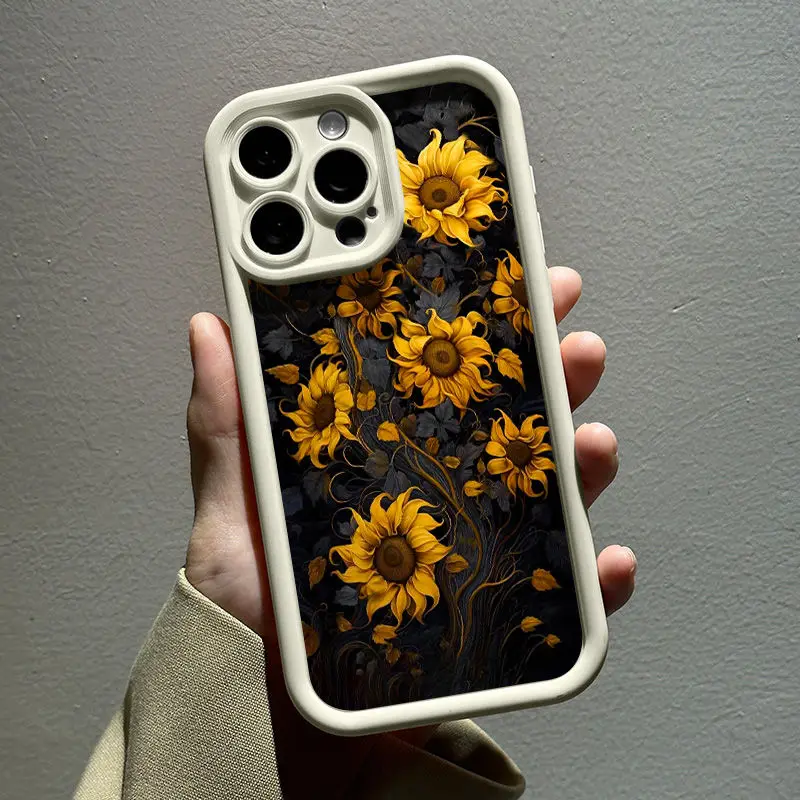 Retro Sunflower Floral Print Phone Case Cover