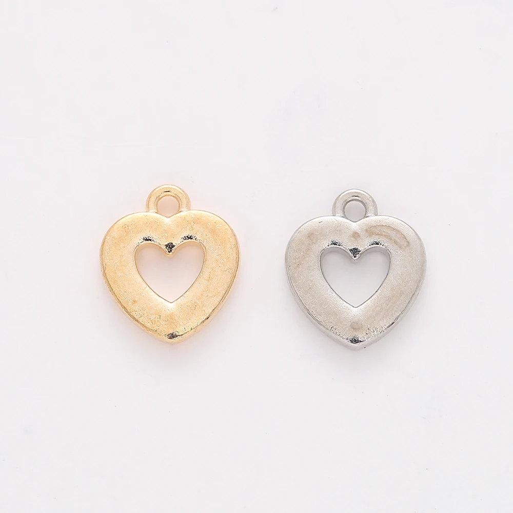 

40 шт., подвески в виде сердца, 10 х17 мм