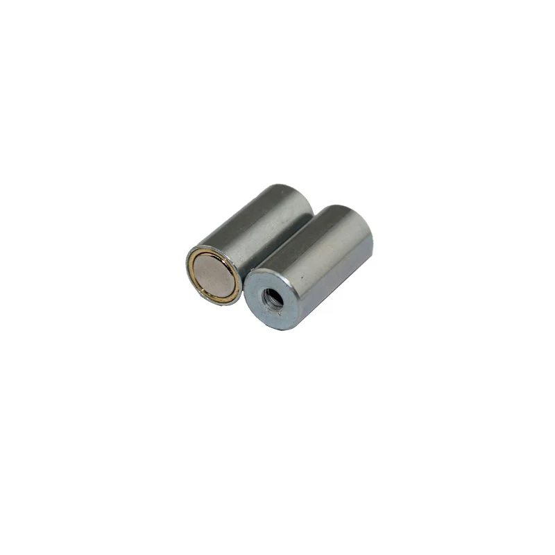 D10x20mm zinc plated monopole magnet holder neodymium permanent magnetic pot