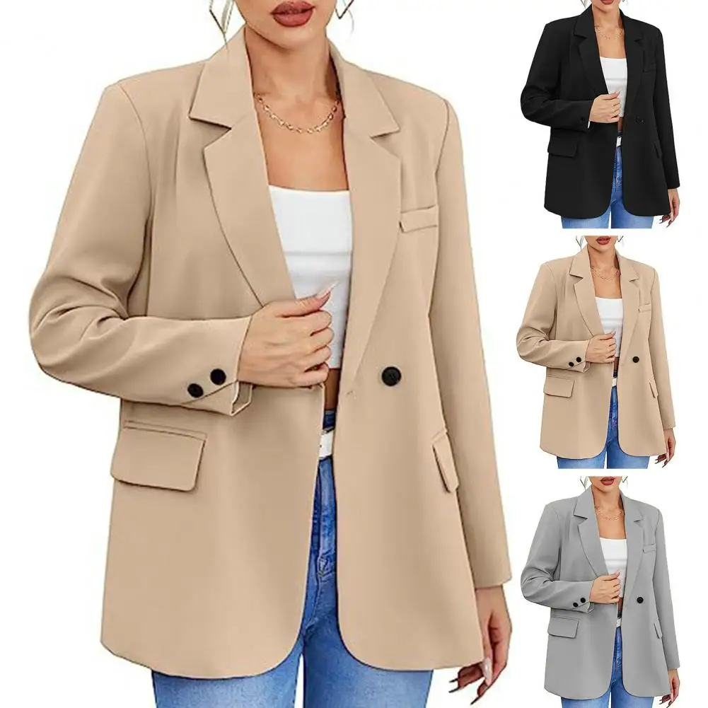 ol commute coat stylish women s plus size suit coat formal business style with button closure lapel pockets for fall spring lady Ol Commute Coat Stylish Women's Plus Size Suit Coat Formal Business Style with Button Closure Lapel Pockets for Fall/spring Lady