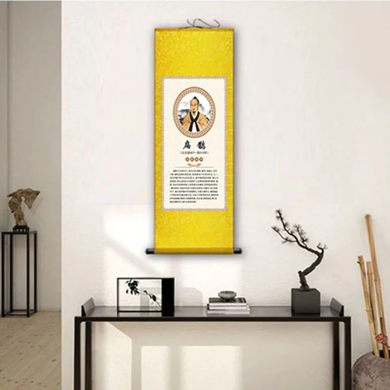 Famous Chinese Medicine Ancient Doctors Drawing Art Wall Scroll, Hanging Painting