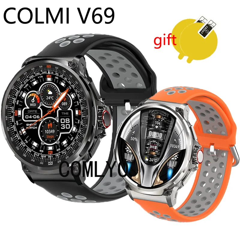 

3in1 Band For COLMI V69 Strap Smart Watch Silicone Breathable Sports Bracelet Women Men Belt Screen protector film
