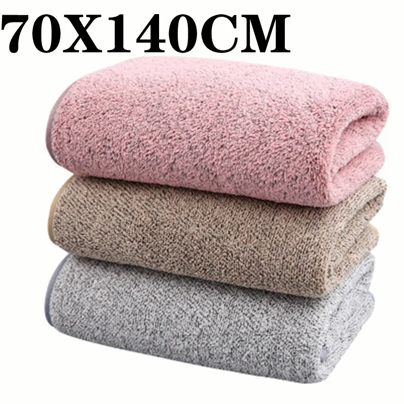 

70x140cm Bamboo Charcoal Coral Velvet Bath Towel For Adult Soft Absorbent Microfiber Fabric Towel Household Bathroom Towel