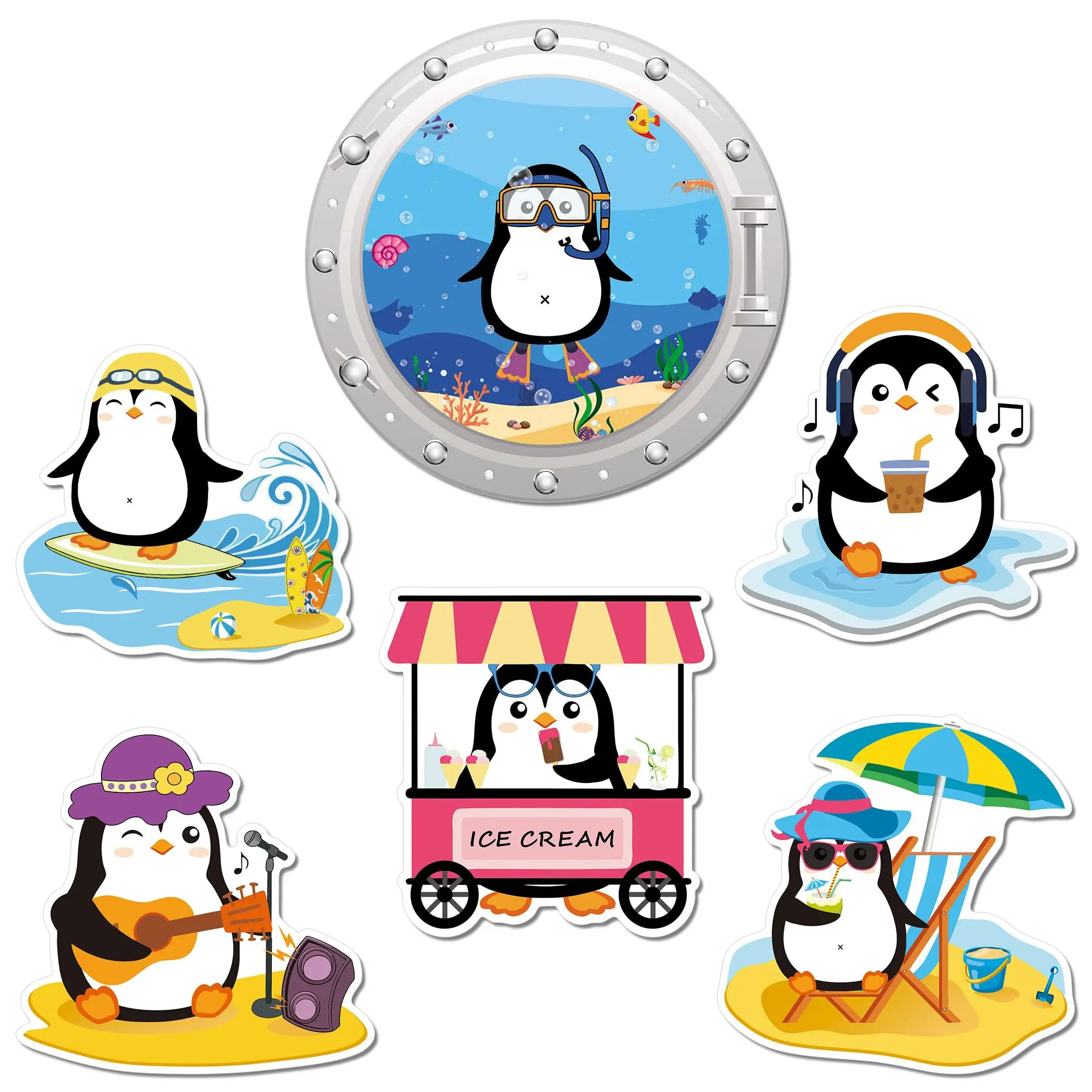 6-Pack Alaska Cruise Door Magnets - Whales, Polar Bears & Icebergs Decor Set