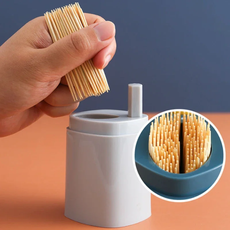 Press Type Toothpick Holder Container Automatic Pops Up Toothpick Dispenser Creative Toothpick Storage Box For Home Dining Room