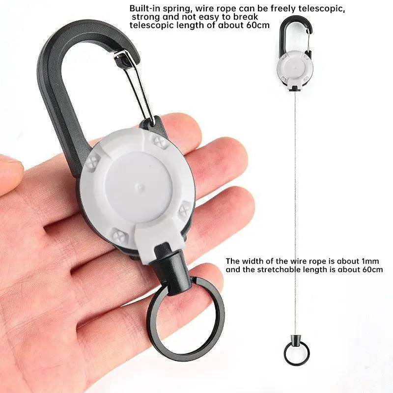 Adjustable Key Chain Adopts Steel Wire Rope Anti-fall Easy To Pull ...