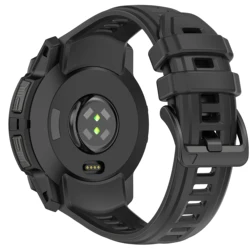 Premium Sports Silicone Watch Strap - Soft, Durable Replacement Band - Instinct 3 45mm (Black)
