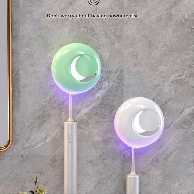 New Home Toothbrush Cleaning, Disinfection, Drying Device UV Charging Sterilization Toothbrush Holder Non Punching Sterilizer
