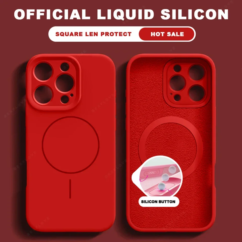 Elegant Liquid Silicone Magnetic Phone Case with MagSafe Charging Protection