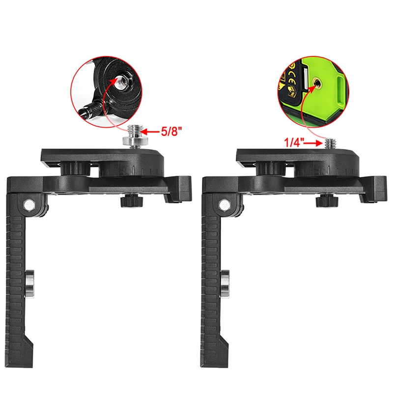 CLUBIONA Magnetic Wall Mounted Laser Level Bracket 360&deg; Rotation Hanger Holder Stand Base For 1/4" and 5/8" Screw Line laser laser level bracket