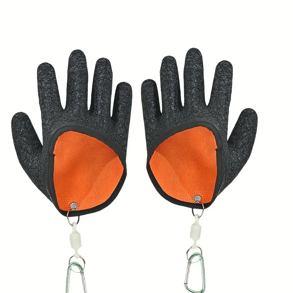Angelhandschuh zum Fischfang, rutschfest, langlebig, Vollfinger-Handschuh, wasserdicht, schnittfest, für Links- und Rechtshänder, Handschutz – Detail 1