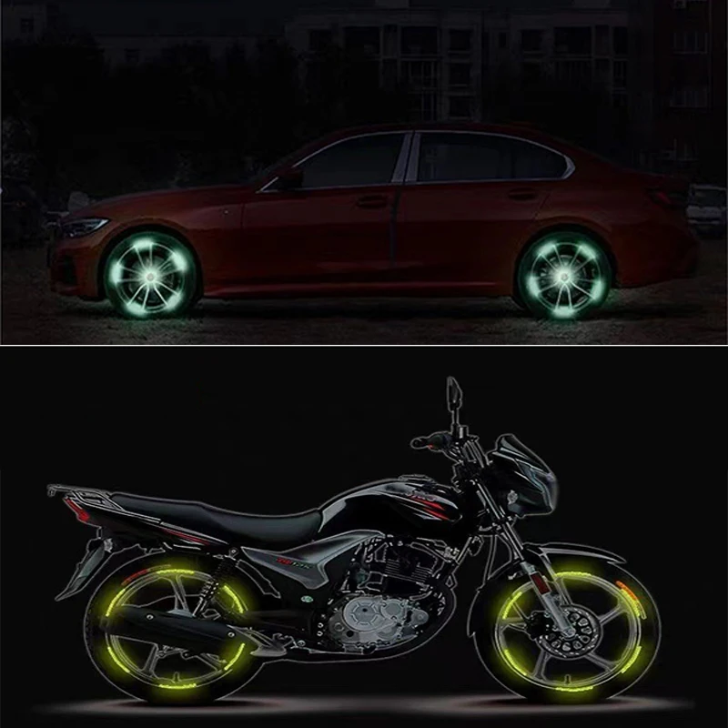 20 stücke Bunte Auto Rad Hub Reflektoren Aufkleber Motorrad Bike Reifen  Universal Nacht Reflektierende Warn Aufkleber
