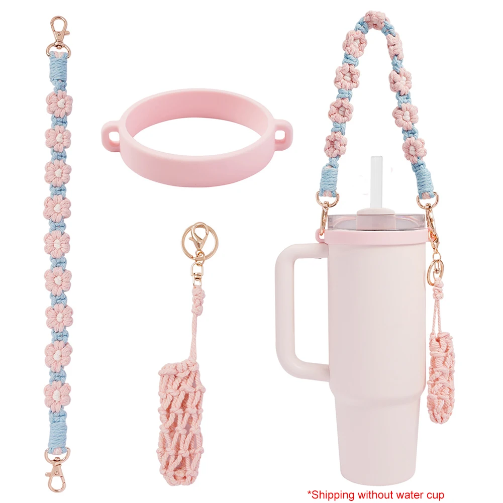 Silicone Water Bottle Handle Strap with Lipstick Holder for Outdoor Use