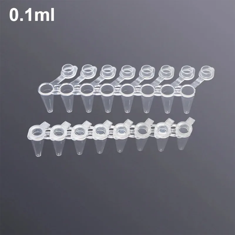 PCR Strip Tubes 0.2ml PCR -8 Centrifuge Tube 0.1ml Ultra-thin Wall DNase-/RNase-free Nonpyrogenic Noncytotoxic 120 Strips
