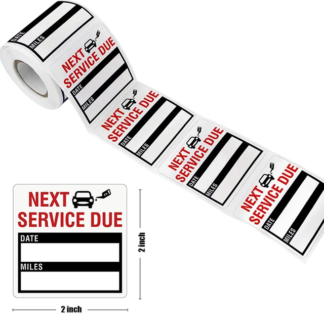 Revolutionize Your Car Maintenance with NEXT SERVICE DUE Stickers