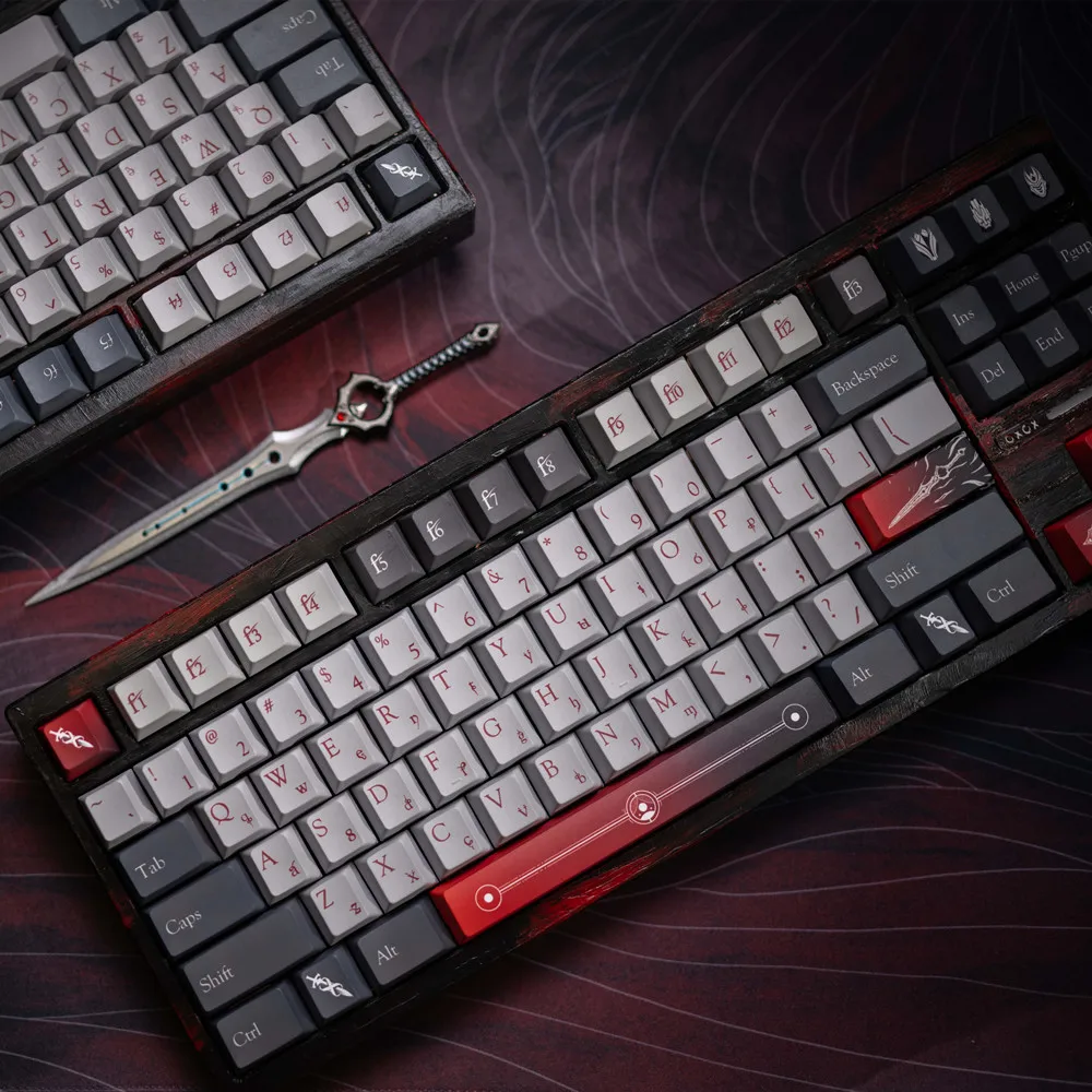 Sublimação Completa Define Kit para Gateron mx Switches Teclado Mecânico Infinito Lâmina Cereja Perfil Pbt Dye 186 Chaves - Imagem 4