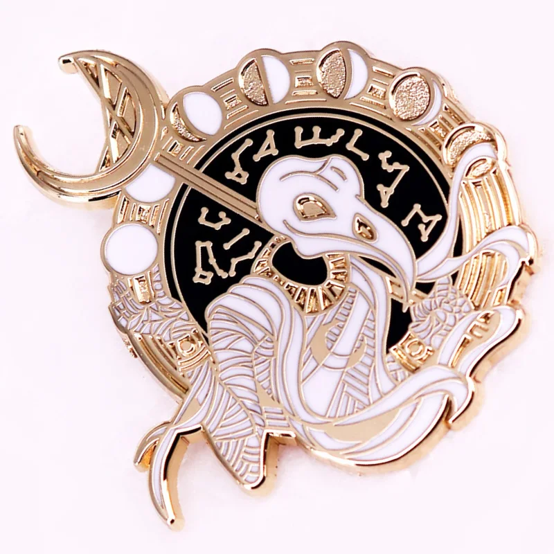 Ägyptische Mythologie Mondgott Khonnshu Harte Emaille Pin Mondphasen Sternbild Abzeichen