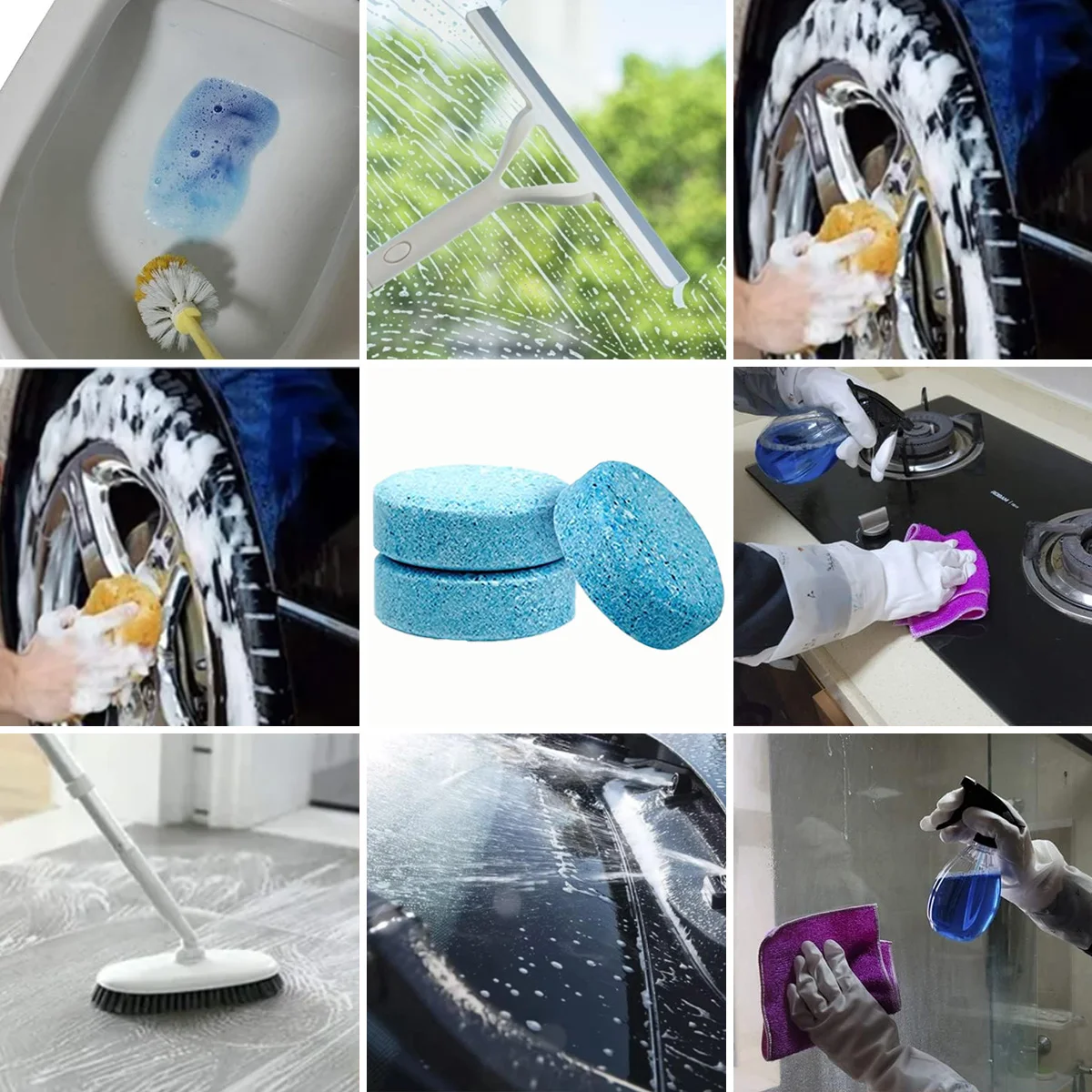 Windshield Cleaner Tablets 20/100PCS Solid Cleaner Car Windscreen Cleaner Effervescent Tablet Auto Wiper Glass Solid Cleaning Concentrated Tablets Detergen