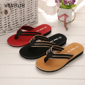 2023 Street Men Summer Flip Flops Beach Sandals Anti-Slip Indoor Outdoor Casual Flat Shoes High Quality Home Slippers For Men