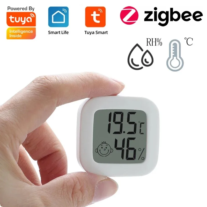 Датчик температуры и влажности CUSAM Tuya Smart Zigbee, термометр-гигрометр для домашней автоматизации, работает с ассистентом Google и Alexa