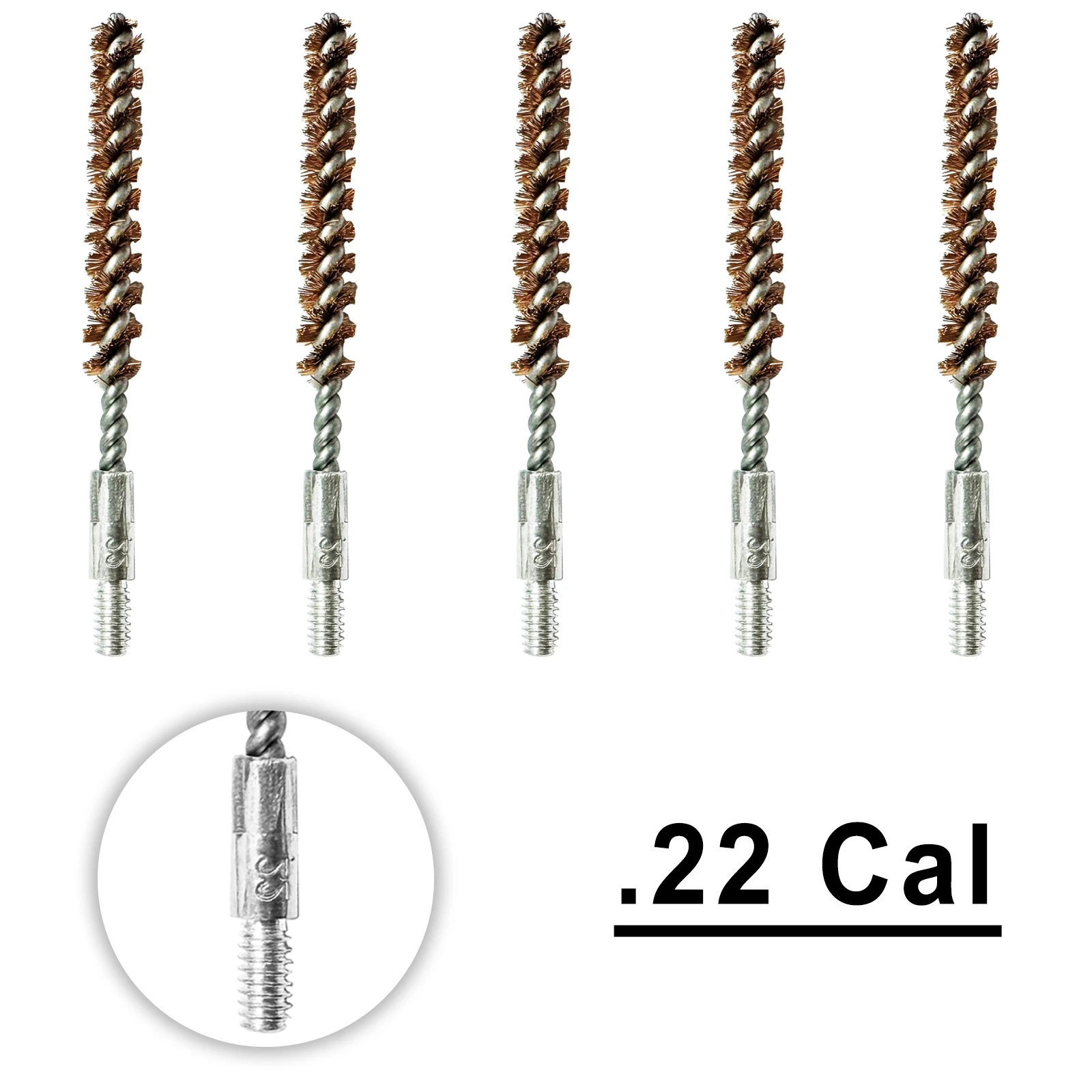 5 Pcs Bronze Bore Brush .30Cal .17Cal .22Cal 9mm Gun Cleaning Brush Pistol Rifle Cleaning Kit Gun Maintenance rifle cleaning kit