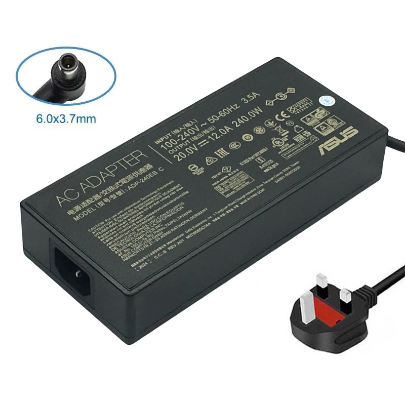 20V 12A 240W 6.0X3.7mm ADP-240EB B/C AC Adapter Laptop