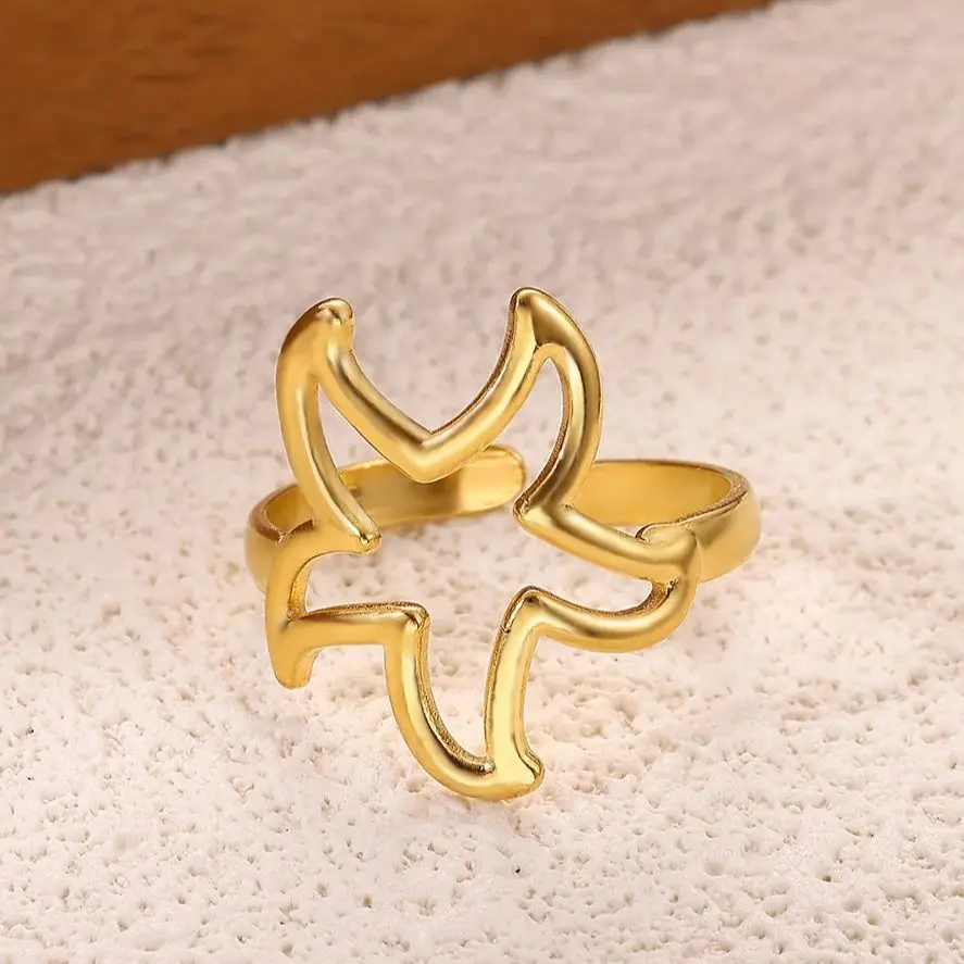Minimalist Hollow Star Stainless Steel Ring