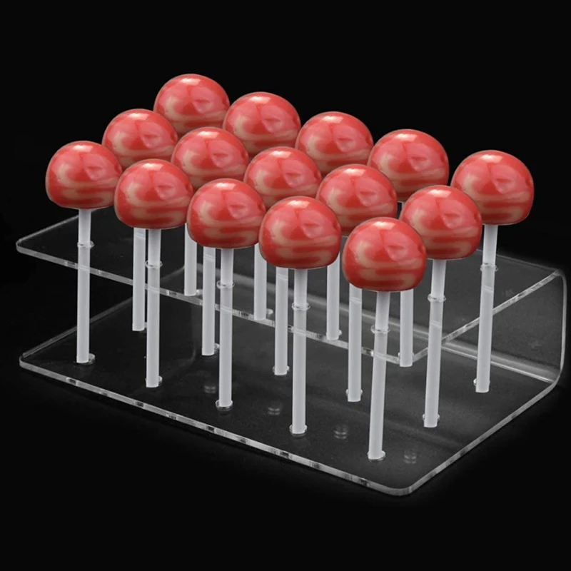 Cake Lollipop Holder Display Stand 15 Hole Clear Acrylic Holder Candy Acrylic Lollipop Wedding Party Dessert Stick