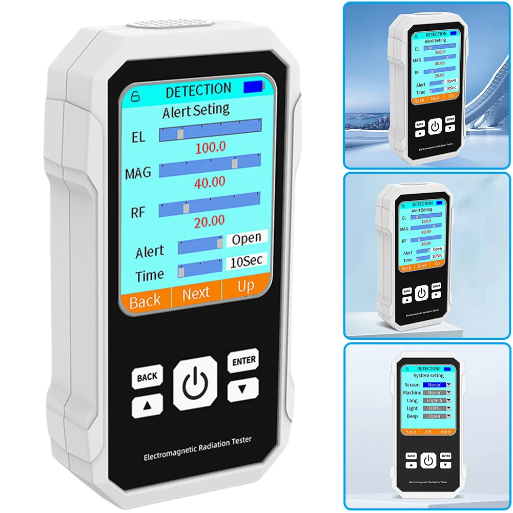 VTER2 무선 주파수 감지기 백라이트 컬러 스크린 EMF 미터 전기장 자기장 RF 테스터 사운드 알람