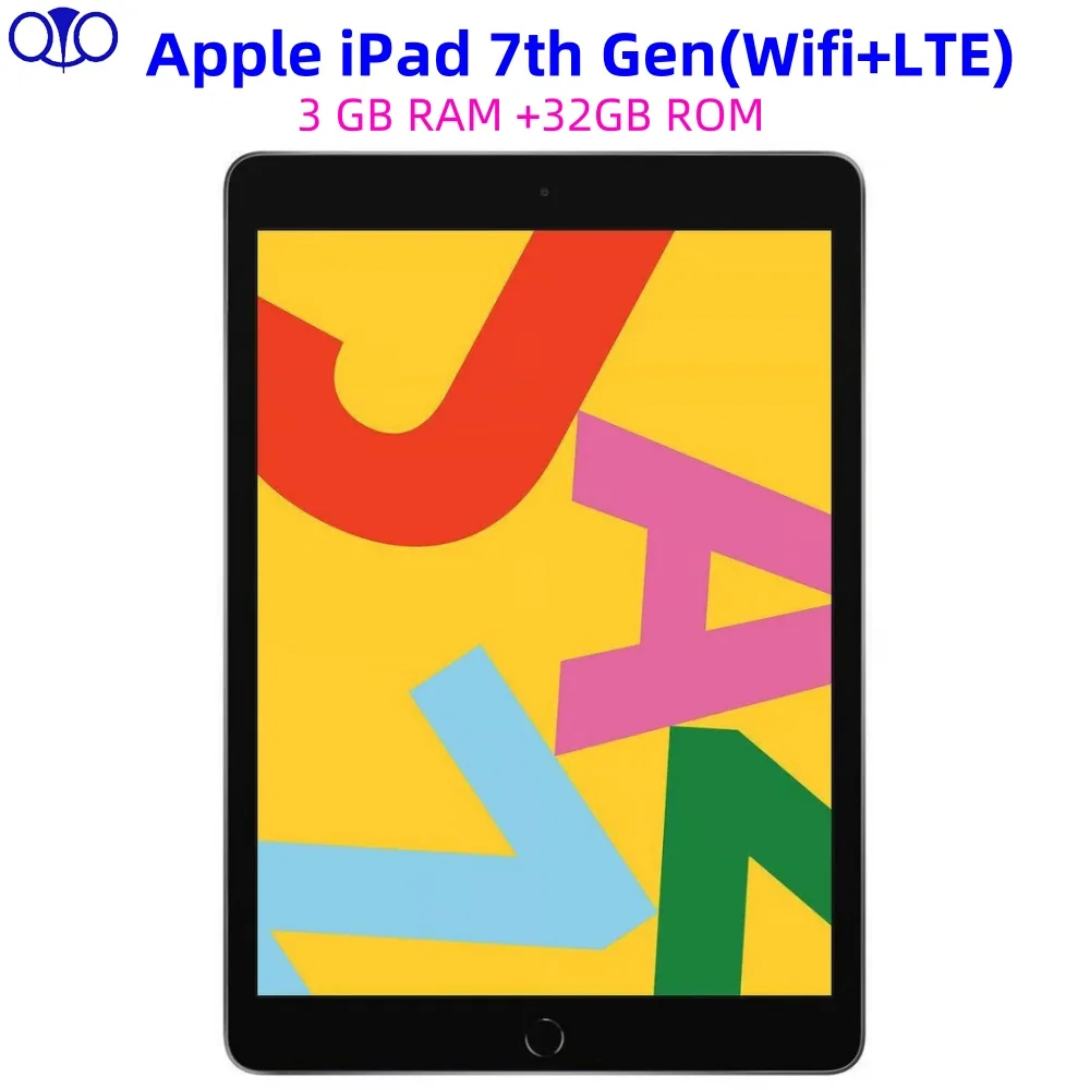 Original Apple iPad 10.2'' Unlocked iPad 7th Gen 96% New Wifi+LTE 32GB IPS LCD Tablet