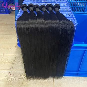 Queenlike 30 Inch Human Hair Bundles Brazilian Raw Hair Weave 1/3/4 Bundles Human Hair 26 28 30 Inch Straight Hair Extensions 1