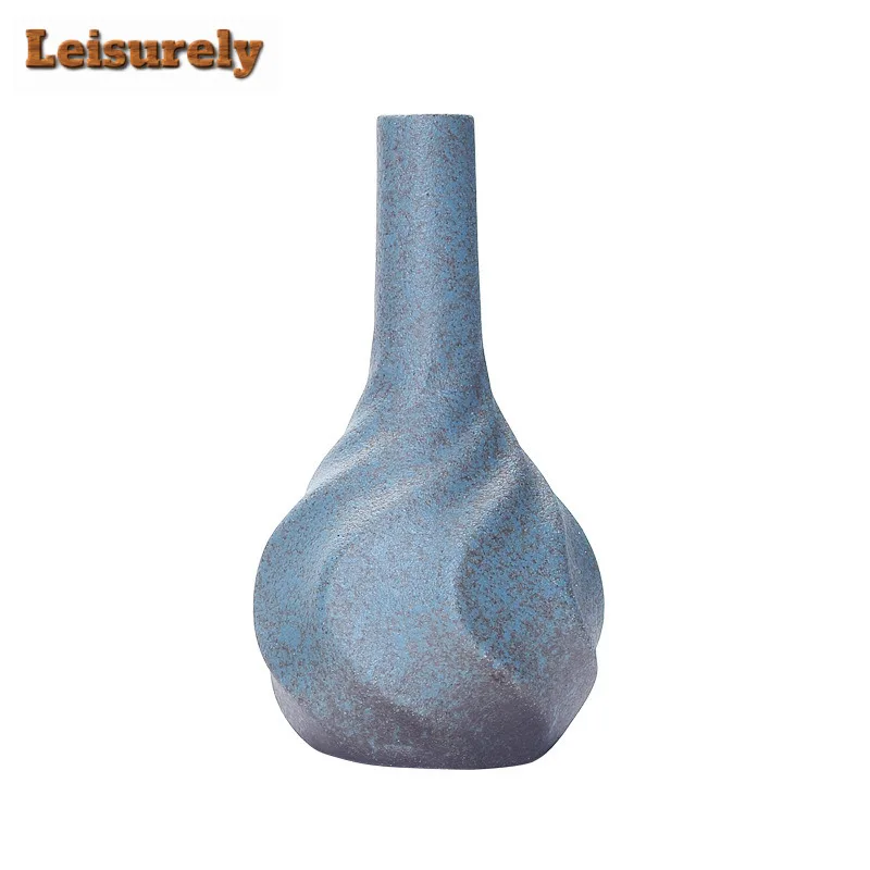 Coarse Pottery Mini Insert Flower Vase Japanese Home Decorations Plant Pot Household Flowerpot Chinese Tea Set Accessories Gift