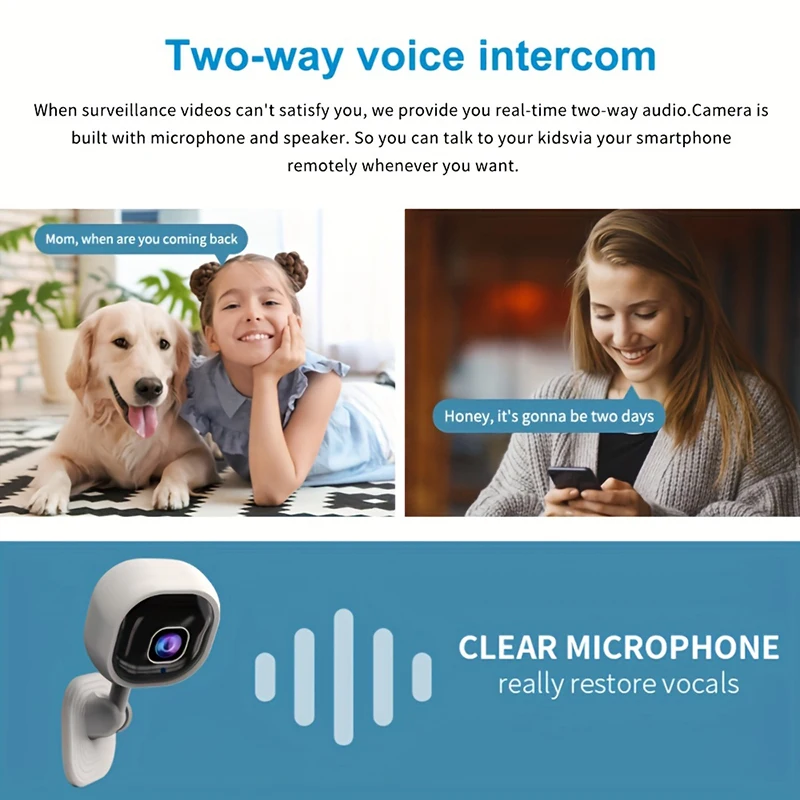 1080p HD Wifi Camera Indoor Mini Home Surveillance Camera Night Vision Two Ways Audio Human Detection 2.4G Security Camera 5