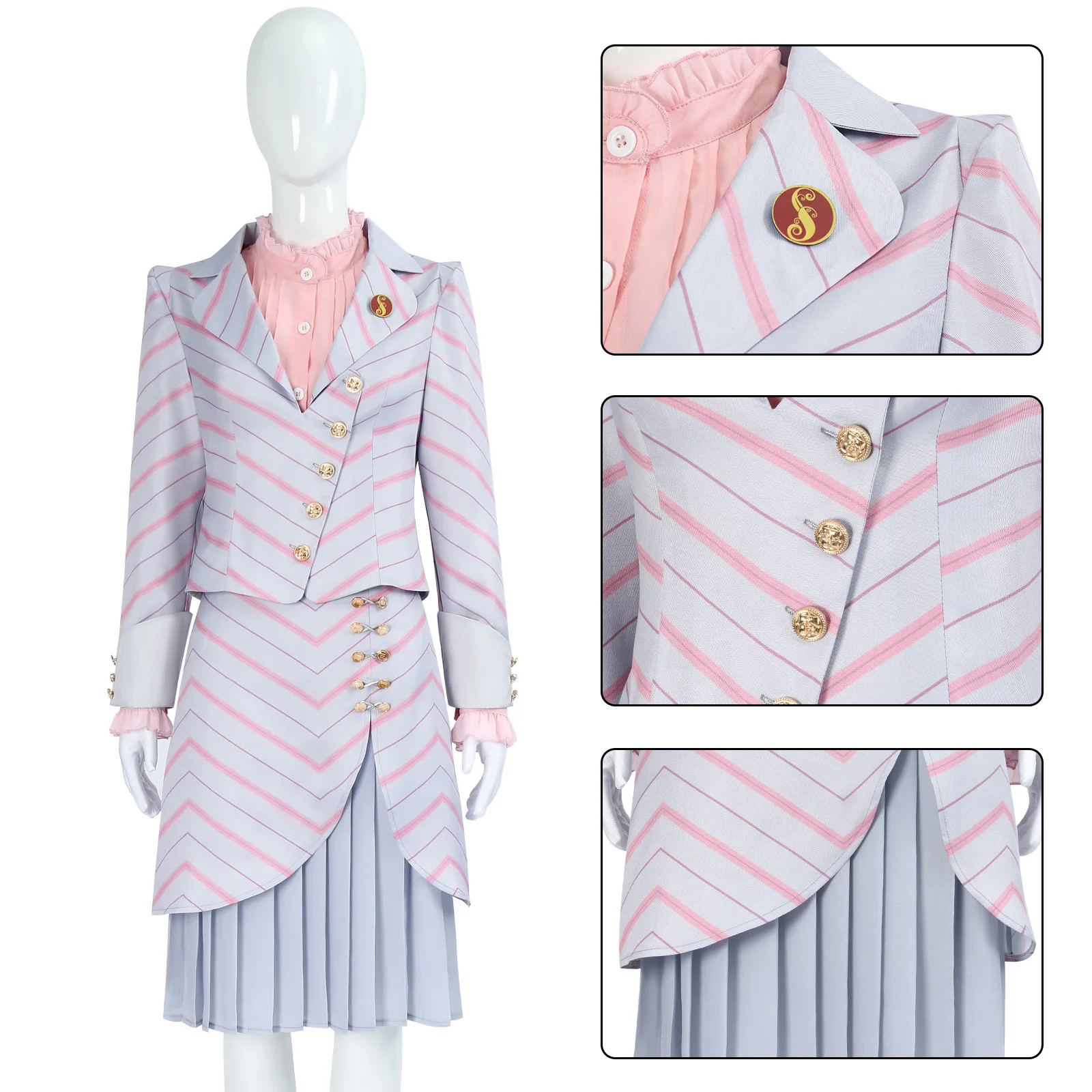 Costume Sir-Pentious Cosplay Per Adulti – Set Completo Con Maglietta, Gilet, Pantaloni, Cravatta E Accessori, In Poliestere Di Qualità, Per Halloween, Carnevale E Feste In Costume, Taglie Dalla Tabella