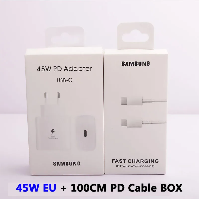 Original Samsung S20 S22 Ultra 45W Surper Fast Charger PD Quick Charge Adapter TypeC For Galaxy S20Plus Note 10+ A90 A80 Tab S7+ baseus 65w Chargers