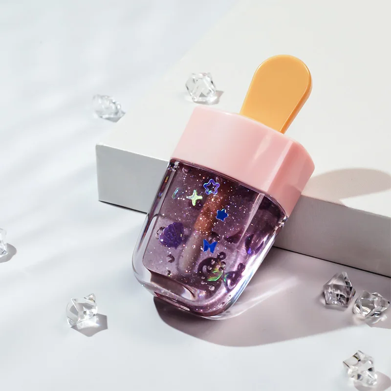 Lip Makeup Ice Cream Lip Glaze Glitter Liquid Lipstick Long Lasting Waterproof Moisturizing Candy Color Lip Gloss Cute Oil
