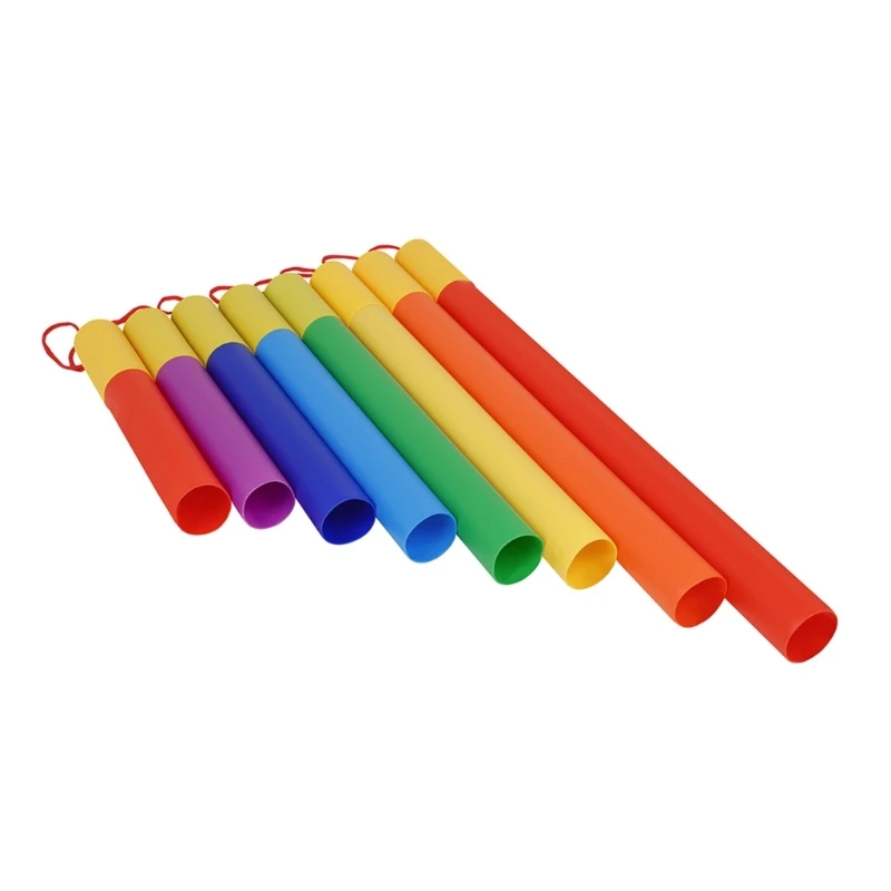 다채로운 Orff 사운드 튜브, 플라스틱 8 톤 사운드 튜브, 어린이 타악기, 조기 교육 장난감, 옥타브 튜브