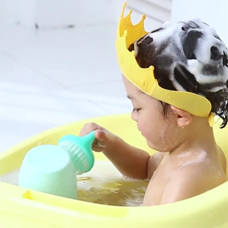 Adjustable Baby Shower Cap Waterproof Ear Protection Shampoo Cap Kids Shower Head Cover Baby Care Hat hair wash hat,shampoo shower cap