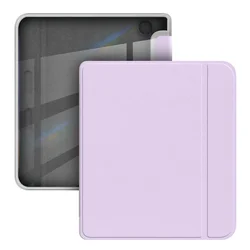 Slim PU Leather Smart Cover with Clear Acrylic Back - Libra2 2021 N418 (Light Purple)