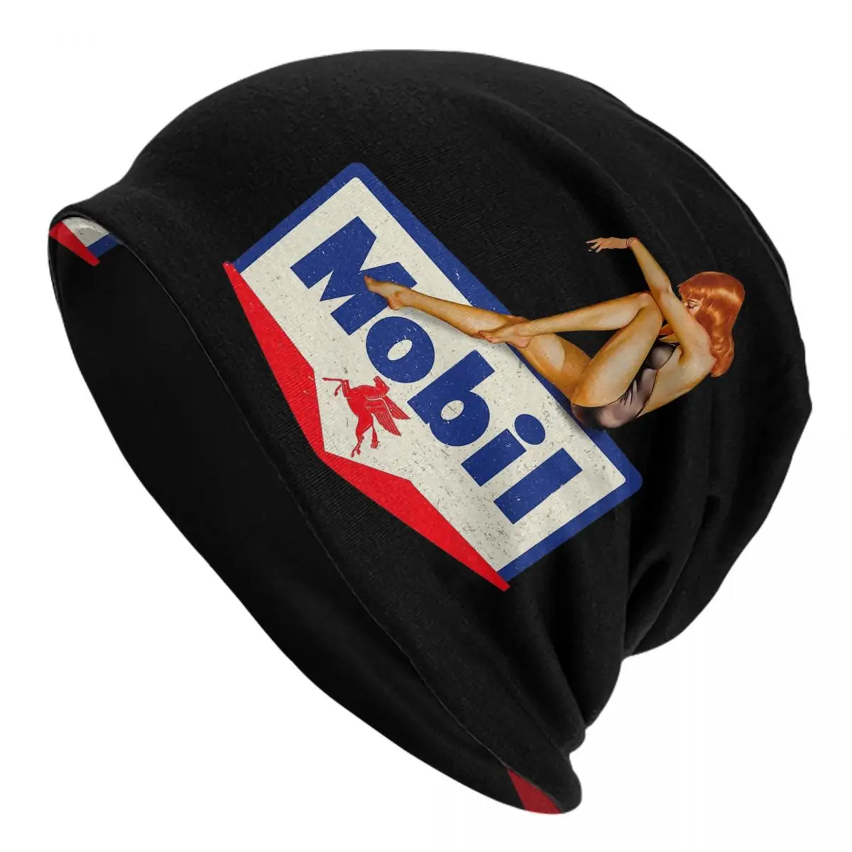 

Pin Up Bonnet Homme Warm Winter Thin Hat Mobil Oil Skullies Beanies Caps For Men Women Creative Fabric Hats