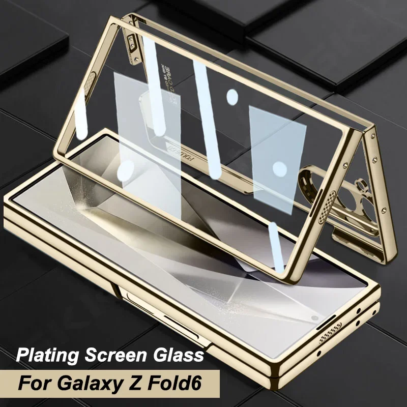Luxus-Beschichtung Bildschirm Glas Fall Für Samsung Galaxy Z Fold 7 6 Kamera Schutzhülle Klare Kunststoff Abdeckung Für Z falten 5 4 Funda